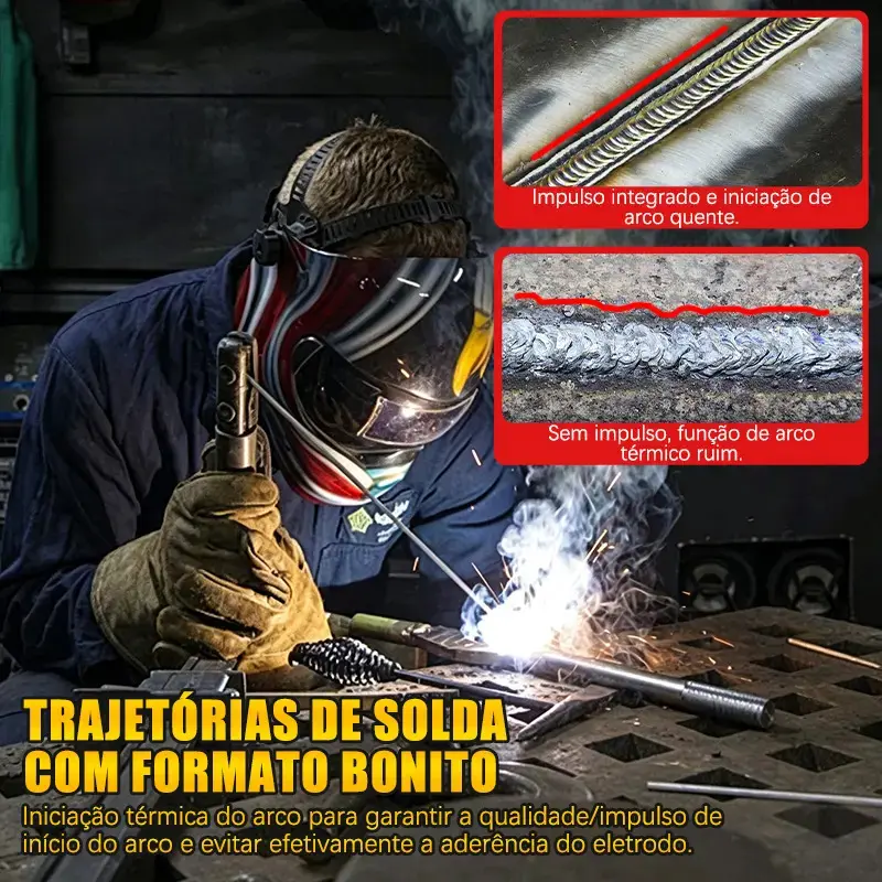 Arco estável e cordão de solda uniforme